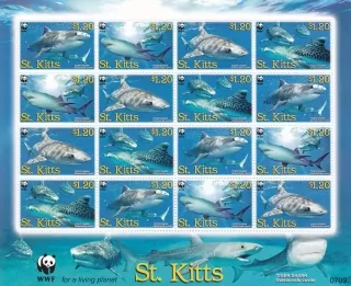 Aršík známek- ST.KITTS